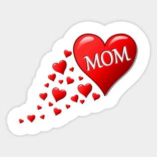 Mom Love Hearts Sticker